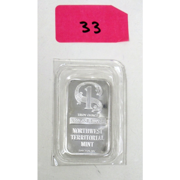 1 Oz .999 Silver Northwest Territorial Mint Bar 