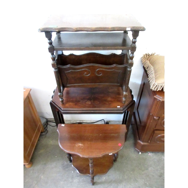 3 Vintage Wood Accent Tables
