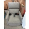 Image 1 : Grey Fabric Upholstered Push Back Recliner