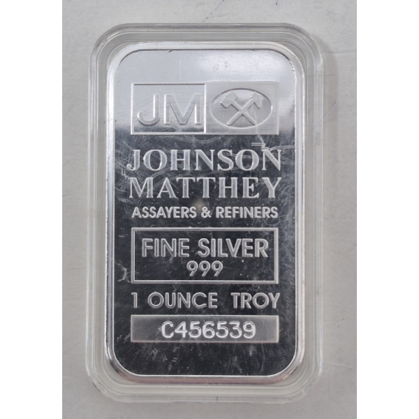 1 Oz .999 Silver Johnson Matthey Bar 
