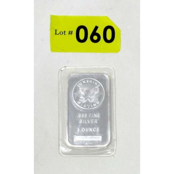 1 Oz .999 Silver Sunshine Minting Bar 