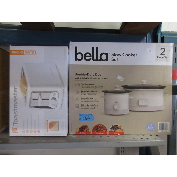 Slow Cooker Set & 2 Slice Toaster 