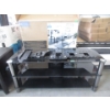 Image 1 : Black Tempered Glass TV Stand with TV Wall Mount