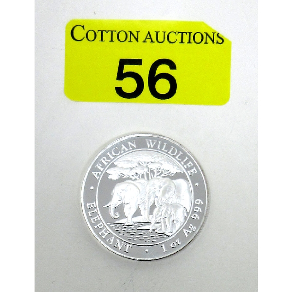 1 Oz .999 Silver 2013 African Wildlife Elephant Coin 
