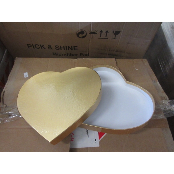 Case of 40 New Gold Heart Shaped Boxes