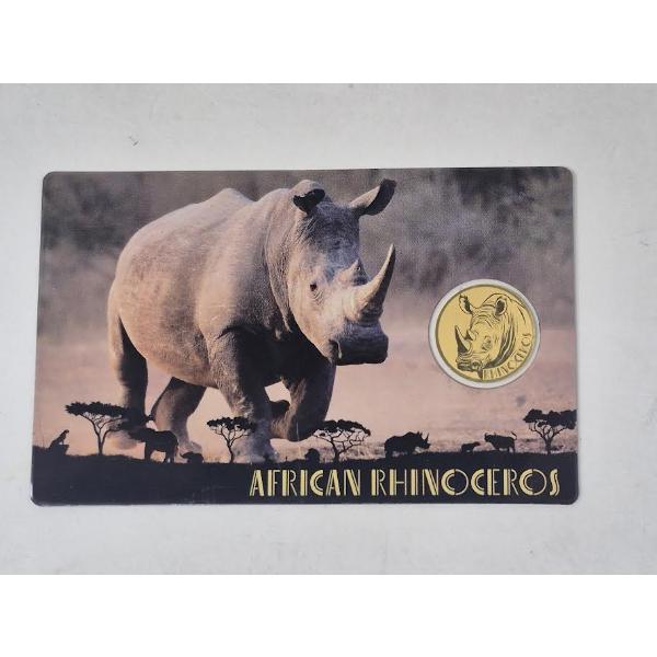 1/1000 Oz .999 Fine Gold African Rhinoceros Coin 