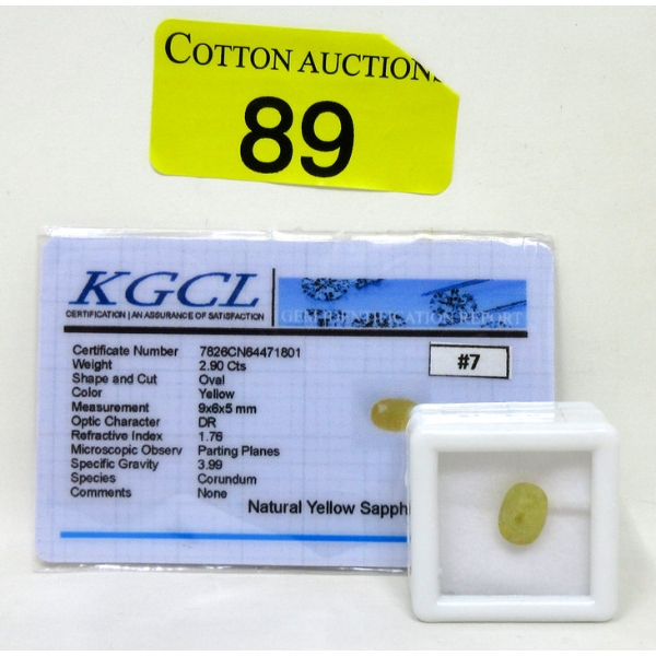 2.90 CT Oval Yellow Sapphire Gemstone