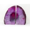 Image 1 : Large Pink Polished Brazilian Crystal Agate Bookend Set