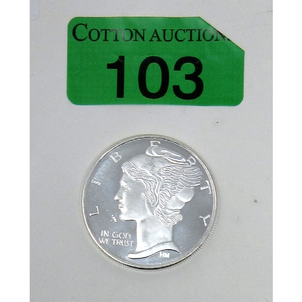 1 Oz .999 Silver Liberty 2-Sided Round 