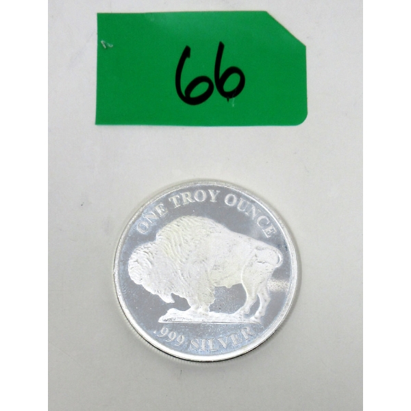 1 Oz .999 Silver Indigenous/Buffalo Round 