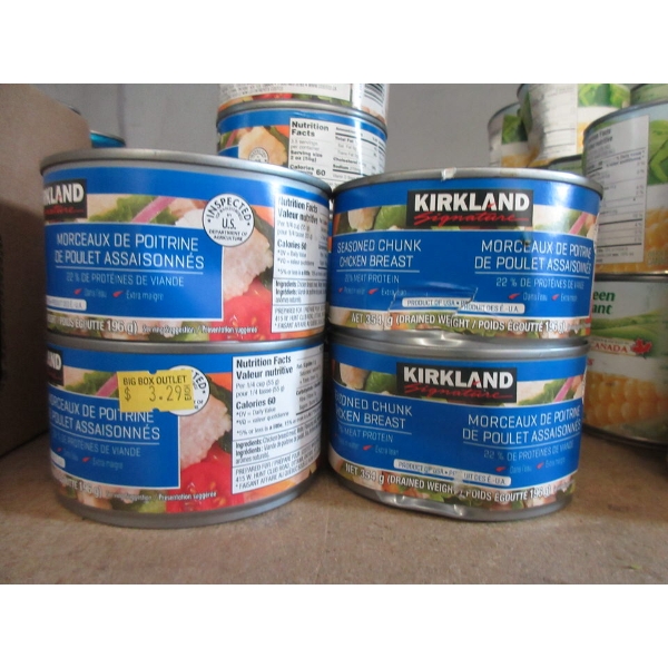 11 Dented Tins of Kirkland Chunk Chicken Breast