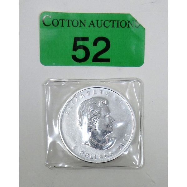 1 Oz .9999 Silver 2012 Maple Leaf Coin 
