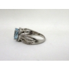 Image 3 : Blue Topaz & Diamond Sterling Silver Ring