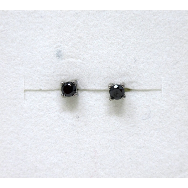 New 1/4 CT Black Diamond Sterling Silver Earrings