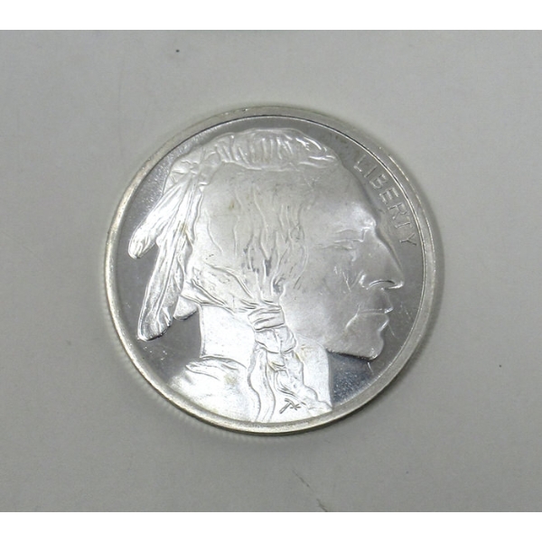 1 Oz .999 Silver Indigenous/Buffalo Round 
