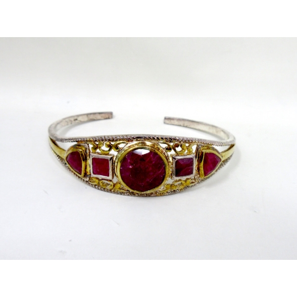 Sterling Silver & Gold Plated Bangle Bracelet