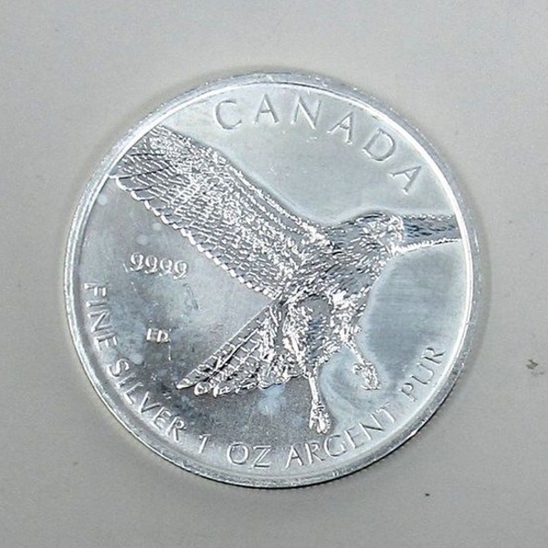 1 Oz .9999 Silver 2015 Red Tailed Hawk Coin 