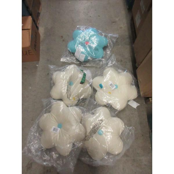 5 New 17" Flower Cushions - Assorted Colours