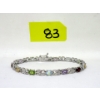 Image 1 : Multi-Gemstone & Diamond Tennis Bracelet 