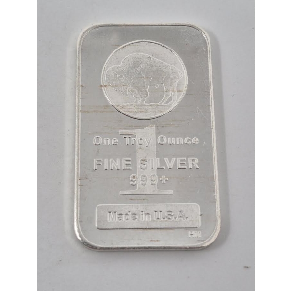 1 Oz .999+ Silver USA Buffalo Bar