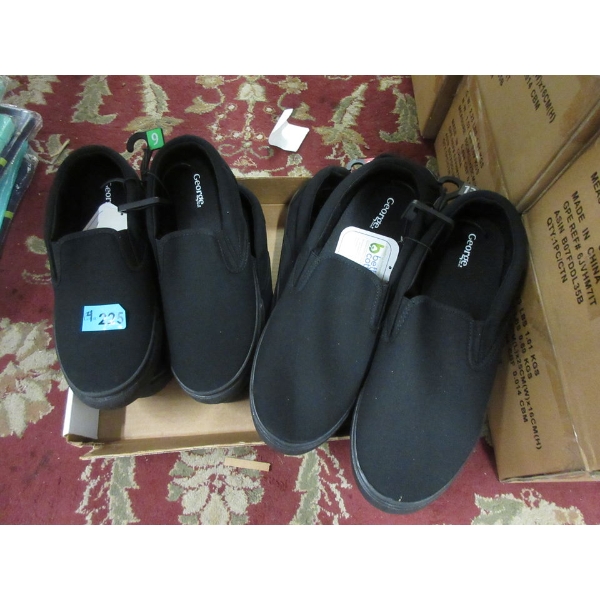 4 New Pairs of Men's Black Slip On Shoes