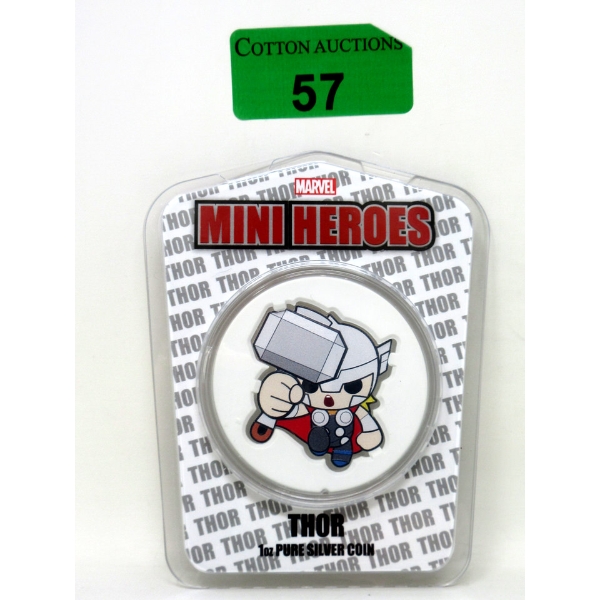 Limited Edition 1 Oz .999 Silver 2021 Marvel Mini Heroes Thor Coin 