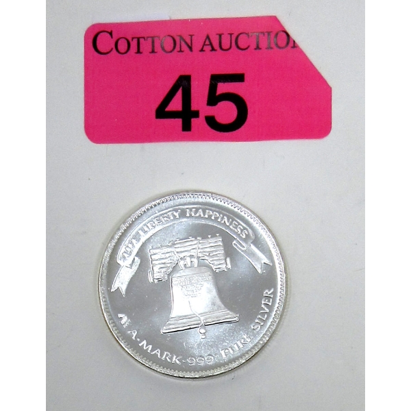 Vintage 1 Oz .999+ Silver Liberty Bell 1984 Round 