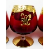 Image 3 : 5 Vintage Ruby Glass Snifters & 1 Vase