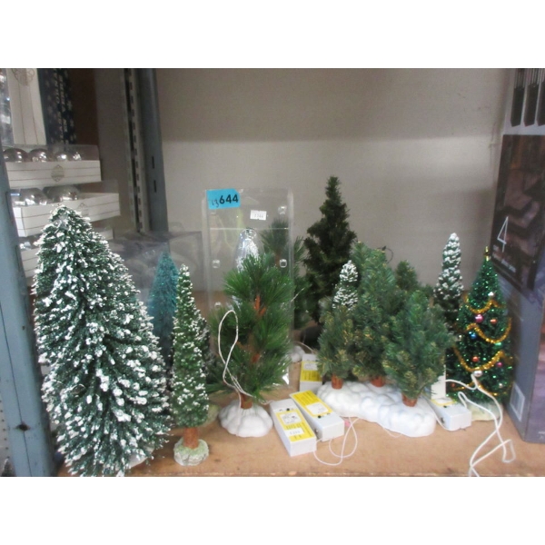 13 Assorted Tree Models and Décor - Some Illuminated
