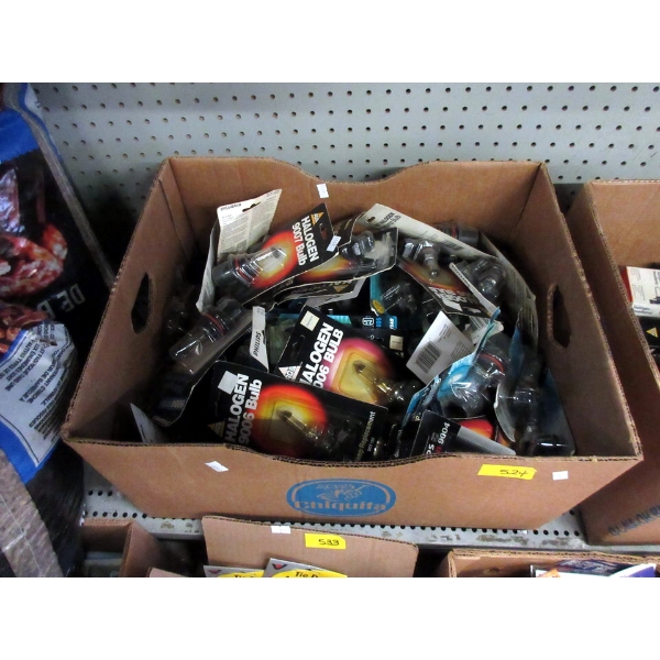 Large Box of New Assorted Auto Halogen Bulbs
