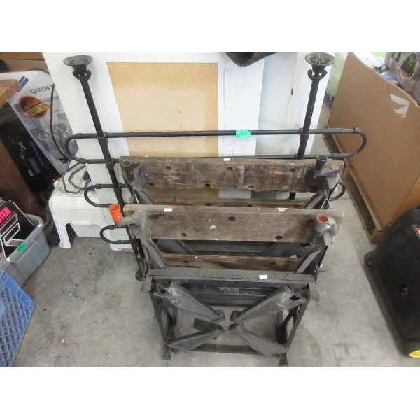2 Portable Work Benches & 1 Dog Barrier