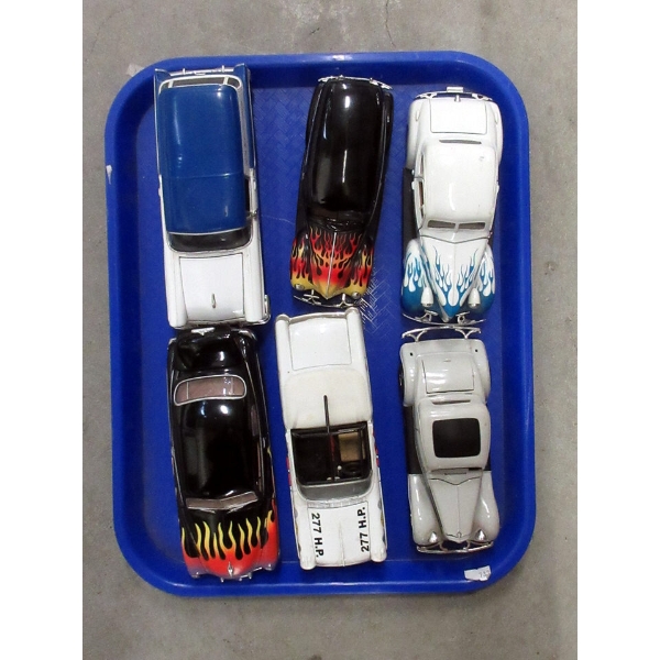 6 Assorted Diecast Car Models - 1:24 Scale