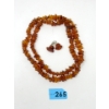 Image 1 : Vintage 34" Amber Necklace  & Earring Set
