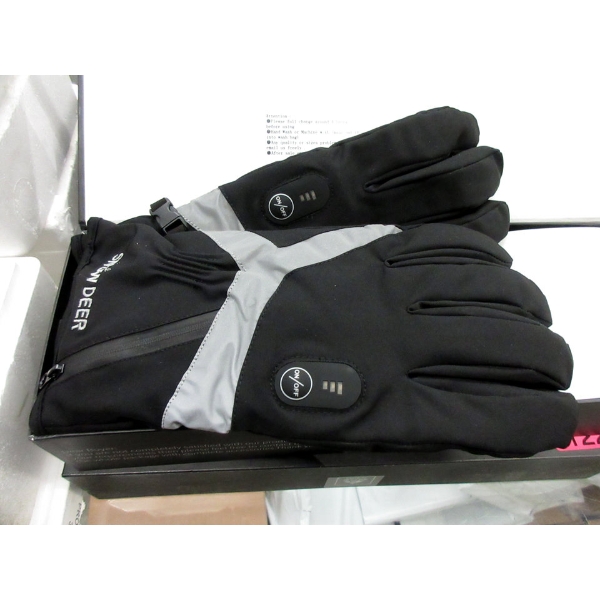 New Snow Deer Black Heated Gloves - Size XL