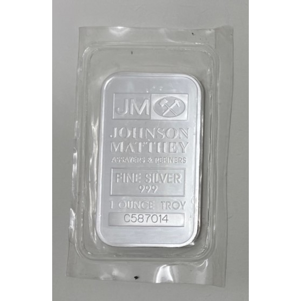 1 Oz .999 Silver Johnson Matthey Bar 