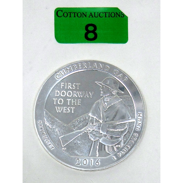 5 Oz .999 Silver 2016 Cumberland Gap Coin 