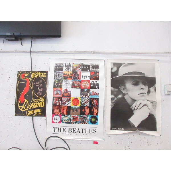 1 "David Bowie" and 2 "The Beatles" Posters