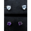 Image 1 : Amethyst Stud Earrings & Blue Topaz Stud Earrings