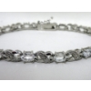 Image 2 : 6.84 CTW White Topaz & Diamond Tennis Bracelet