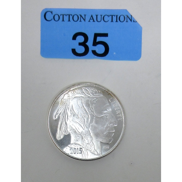 1 Oz .999 Silver Buffalo/Indigenous Round 