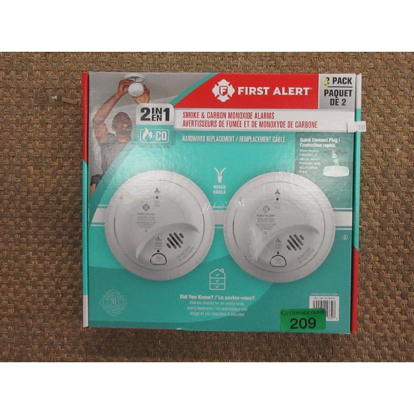 2 Pack of First Alert 2-in-1 Smoke & Monoxide Alarms