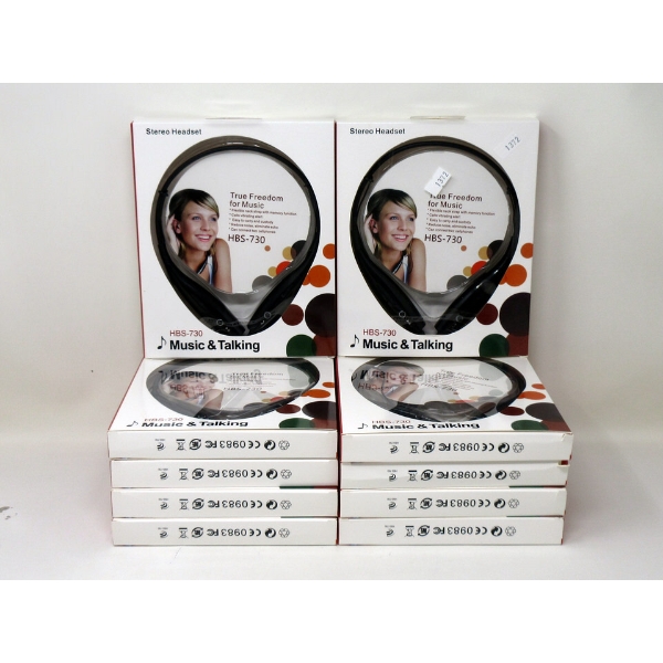 10 New HBS-730 Stereo Headsets - Black