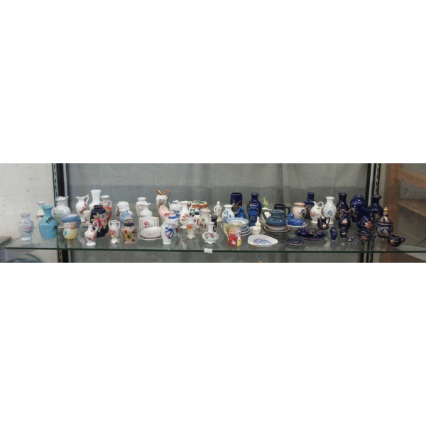Shelf Lot of 75+ Miniature Vases, Figurines & More