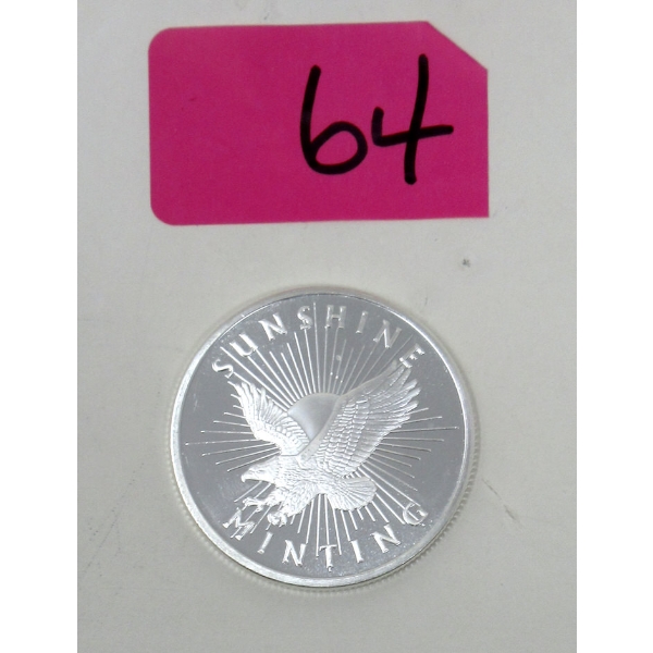 1 Oz .999 Silver Sunshine Minting Round 