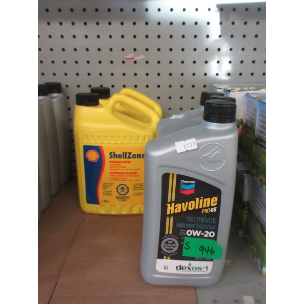 5 Bottles of Motor Oil and Antifreeze