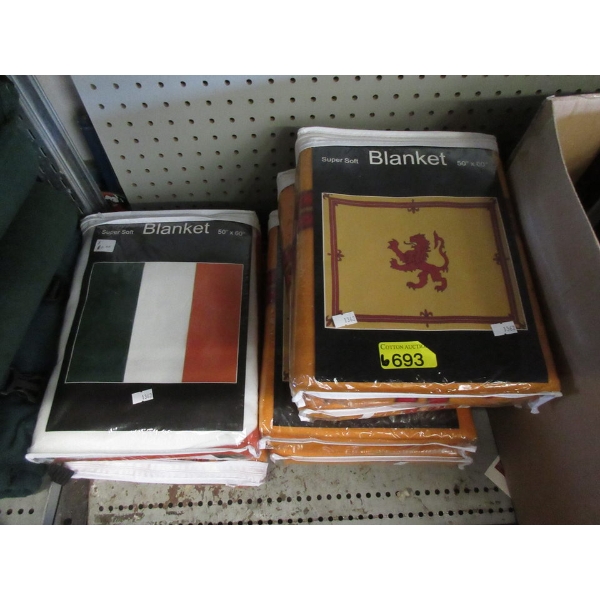 6 New 50" x 60" Fleece Flag Blankets 