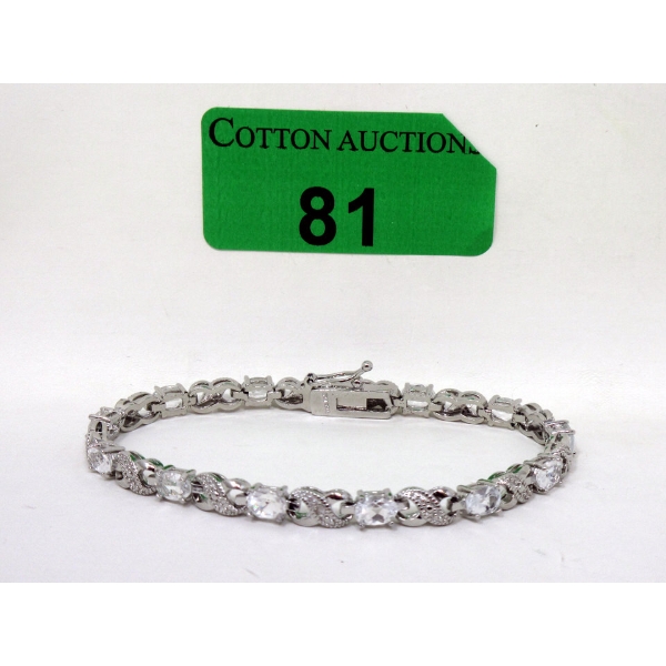 6.84 CT White Topaz & Diamond Infinity Tennis Bracelet 