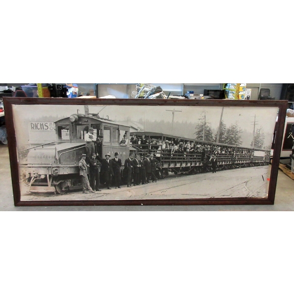 Huge Framed Train Print from Vintage Photograph 