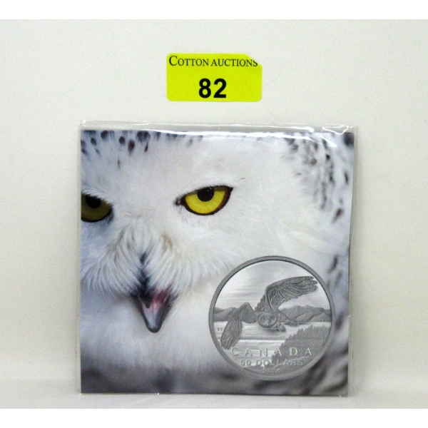 15.87 Gram .9999 Silver 2014 Snowy Owl $50 Coin 