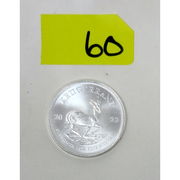 1 Oz .999 Silver 2022 Krugerrand Coin 